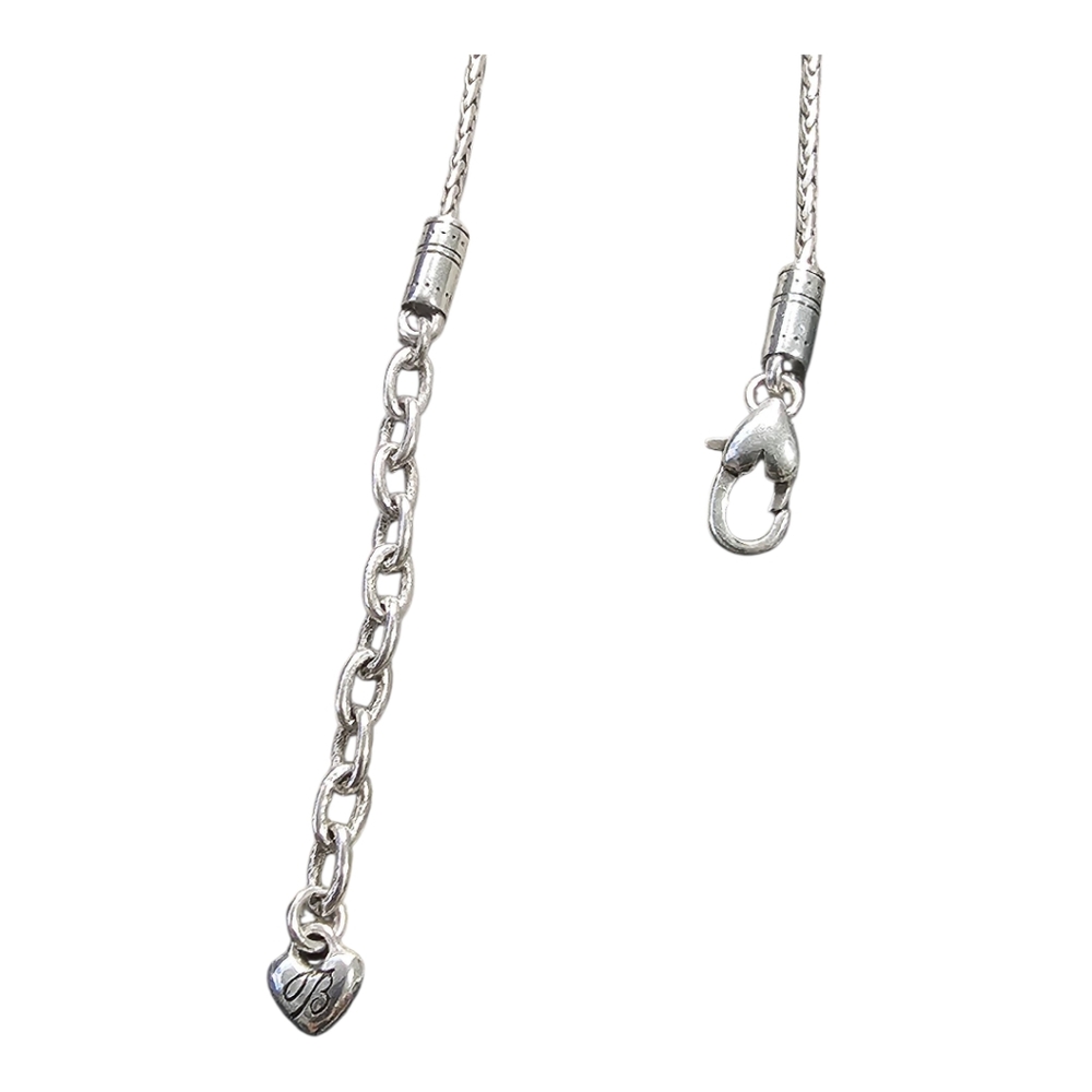 BRIGHTON Vicenza Reversible Slide Heart Necklace with Silver Side & Brown Swirl - Picture 5 of 7